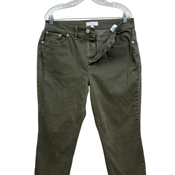 Encore by Idina Menzel Womens Capri Jeans Stretch Flat Front Hi Rise Green 16p - Picture 3 of 7